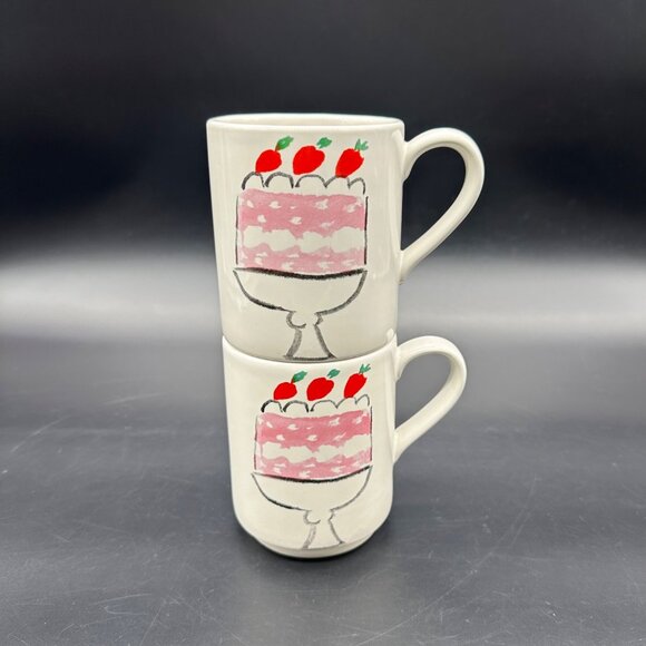 Kate Spade Lenox All In Good Taste Pretty Pantry Cake Coffee Mugs Set Of 2 Cups - Picture 9 of 11